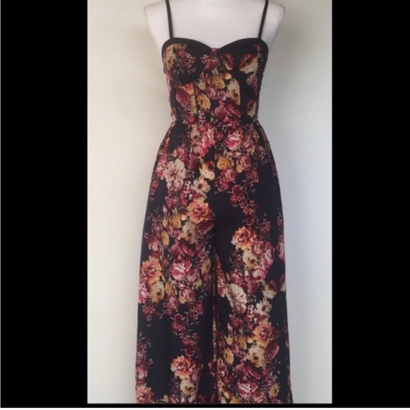 Band of Gypsies Black Floral Jumpsuit - Picture 2 of 5